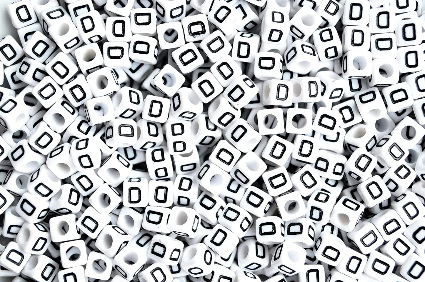 250 x 8mm white cube single & mixed alphabets / letters acrylic beads