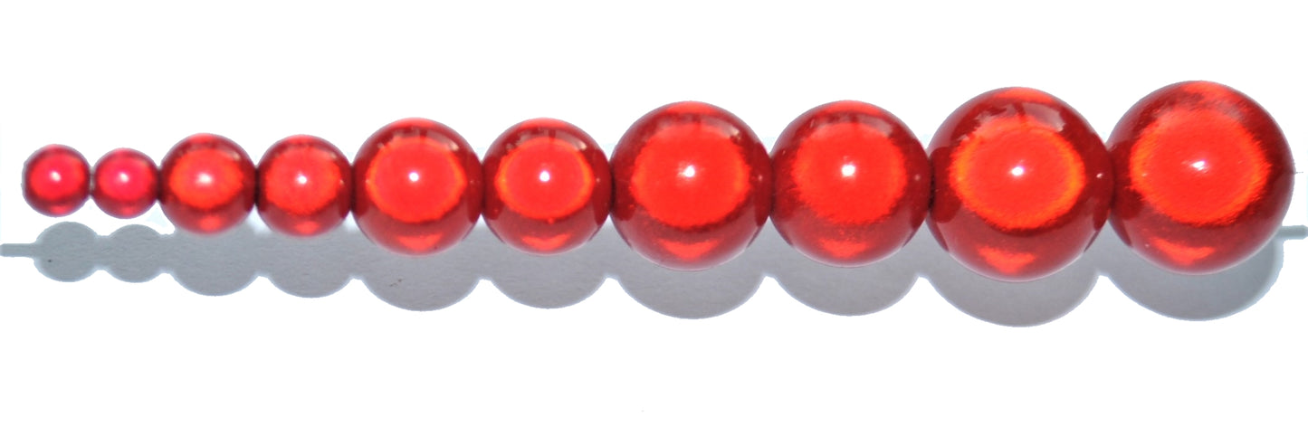3D illusion miracle round acrylic beads - red