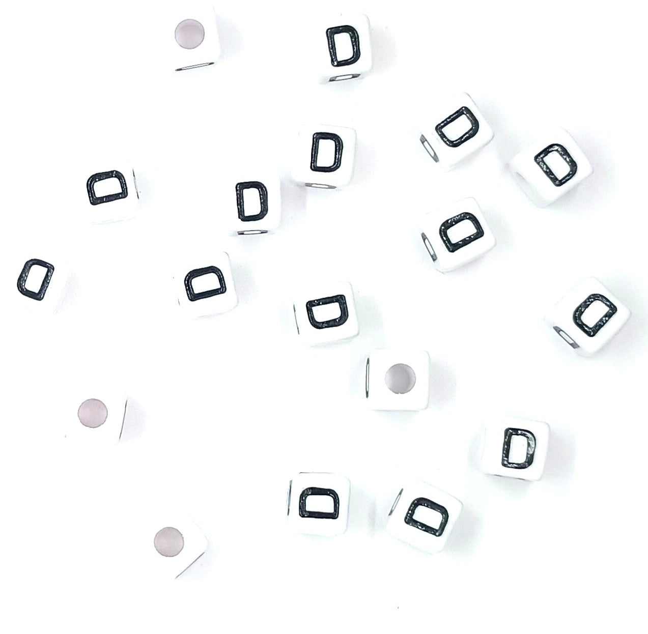 250 x 8mm white cube single & mixed alphabets / letters acrylic beads