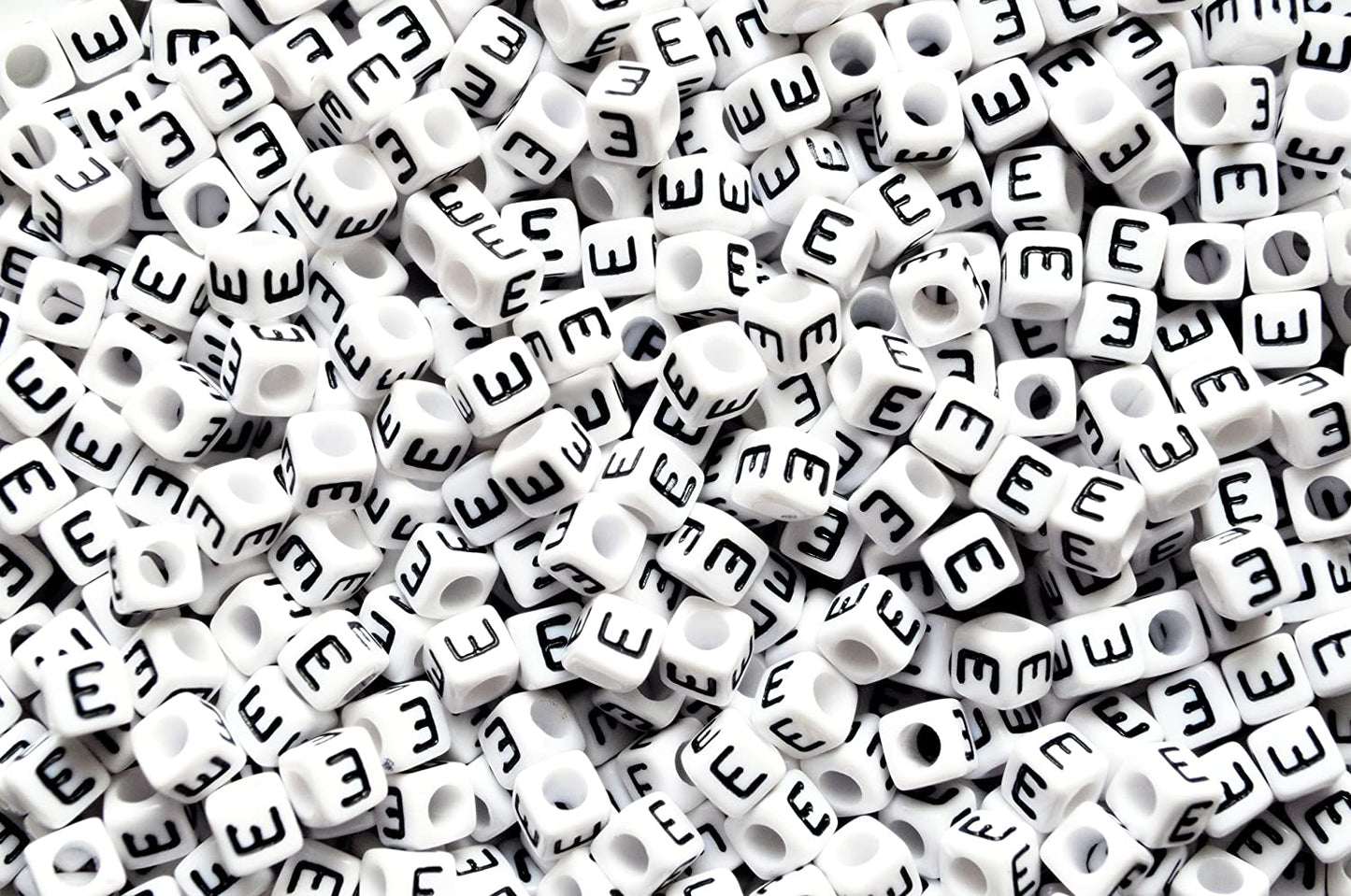 250 x 8mm white cube single & mixed alphabets / letters acrylic beads