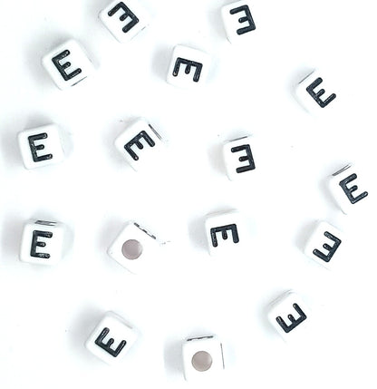250 x 8mm white cube single & mixed alphabets / letters acrylic beads