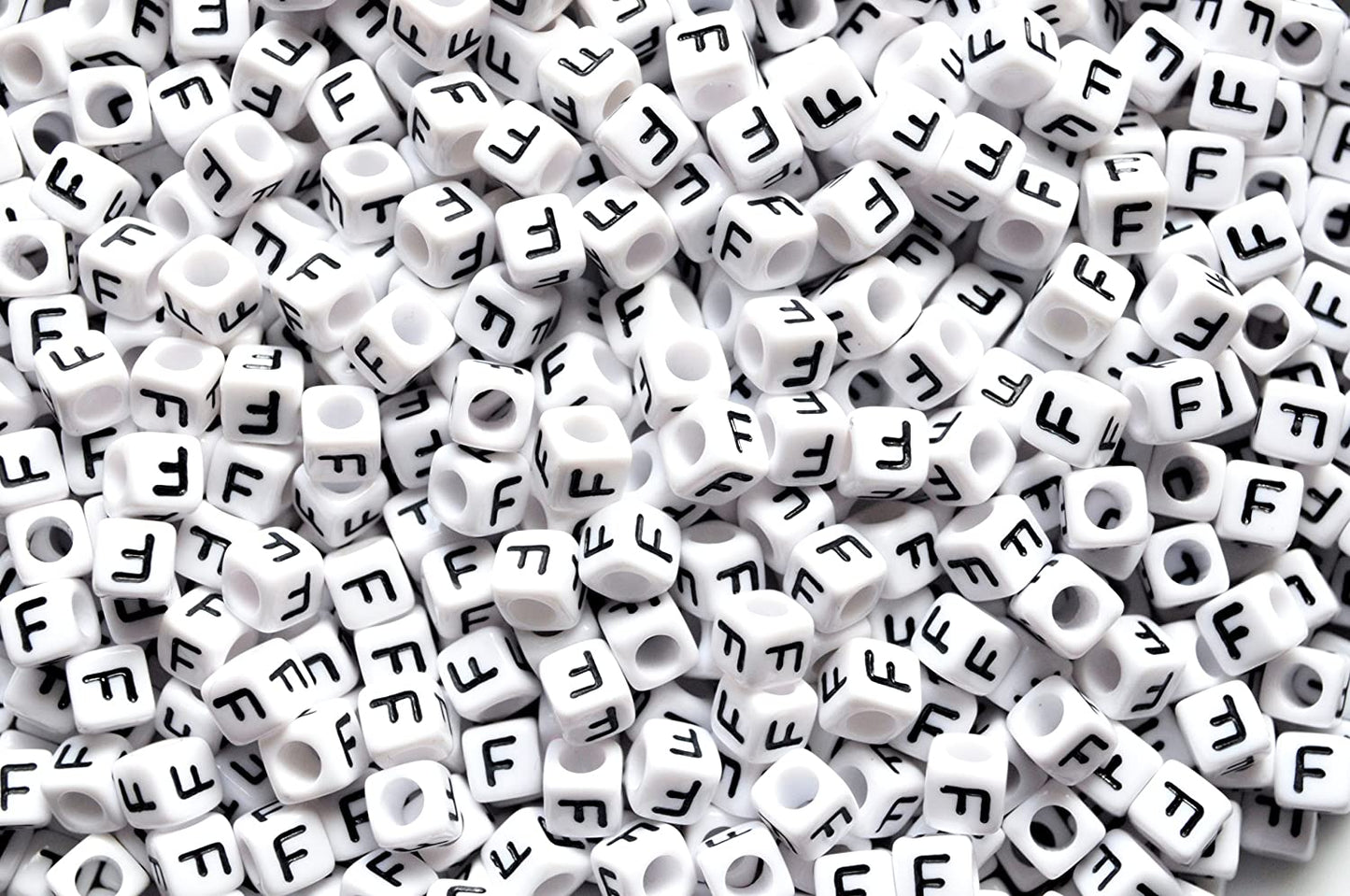 250 x 8mm white cube single & mixed alphabets / letters acrylic beads