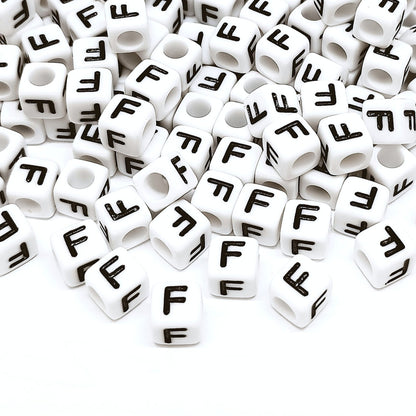 1000pcs 6mm Cube White Alphabet Beads