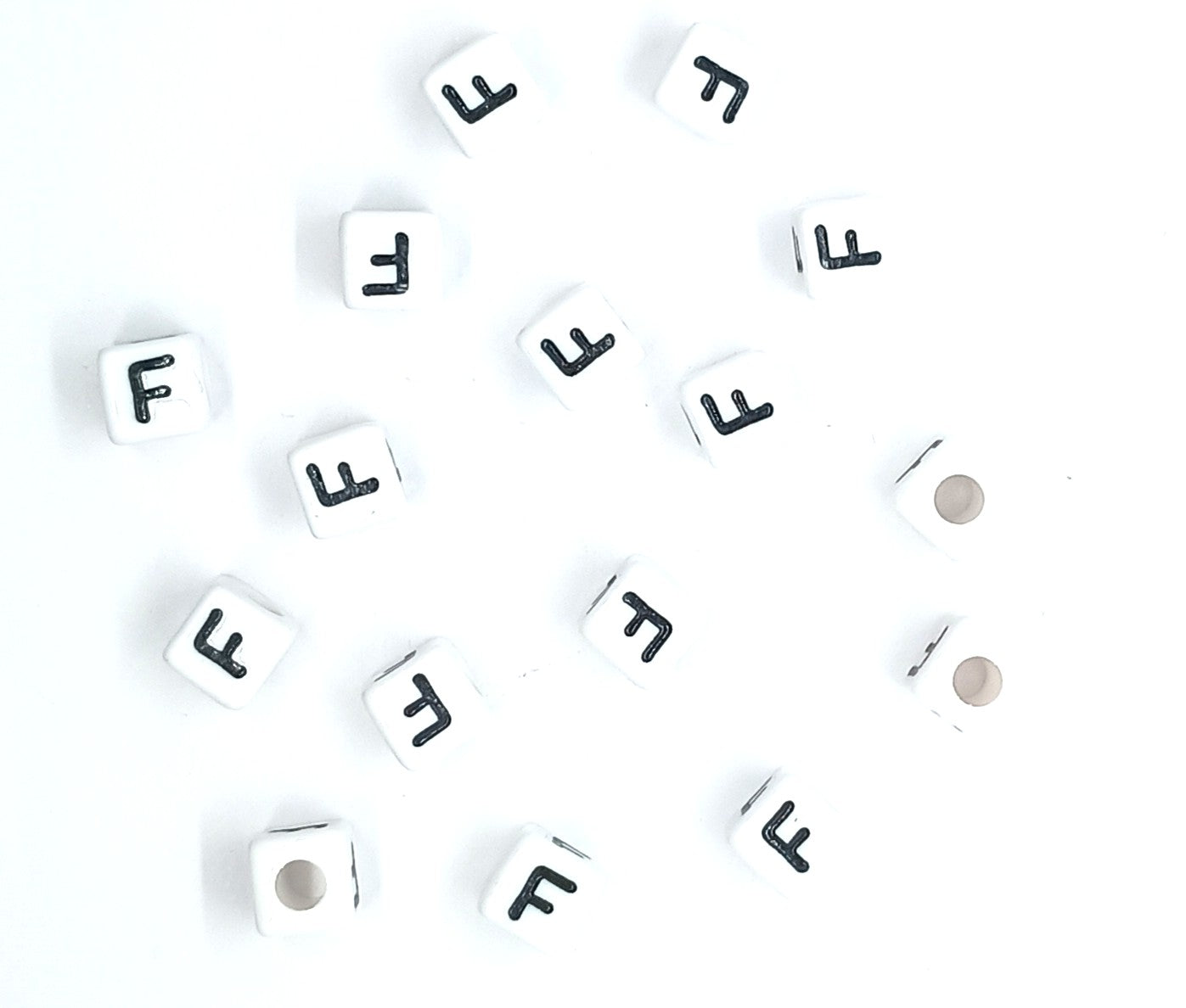 250 x 8mm white cube single & mixed alphabets / letters acrylic beads