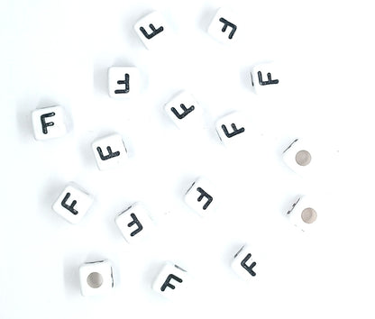 250 x 8mm white cube single & mixed alphabets / letters acrylic beads