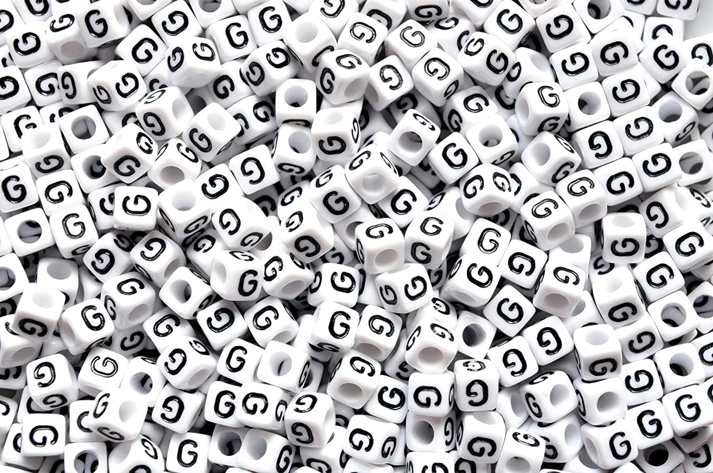 250 x 8mm white cube single & mixed alphabets / letters acrylic beads