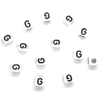 250 x 8mm white cube single & mixed alphabets / letters acrylic beads