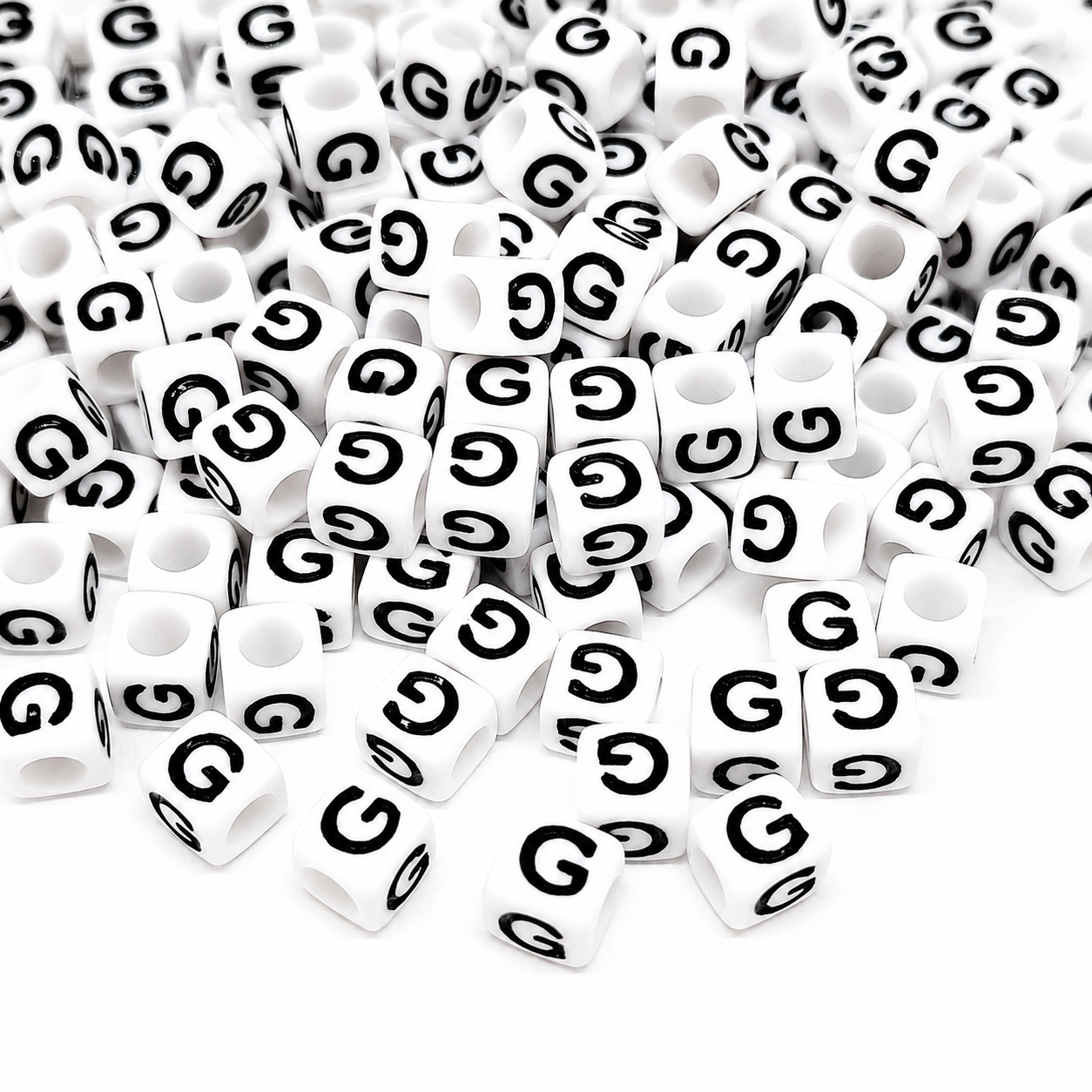 1000pcs 6mm Cube White Alphabet Beads