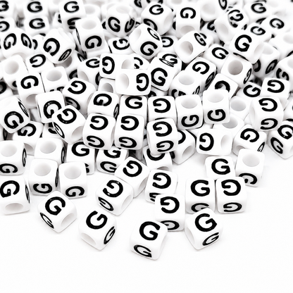 1000pcs 6mm Cube White Alphabet Beads
