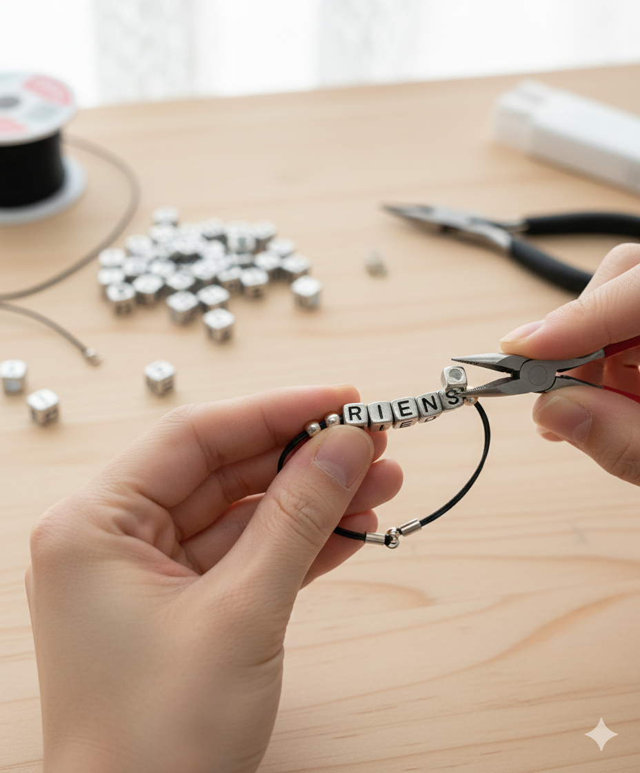 6mm Silver Cube Acrylic Alphabet Beads - Single & Mixed Letters