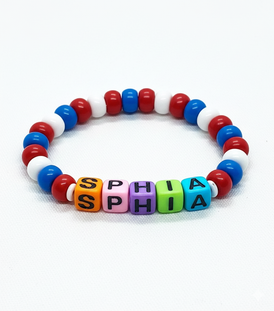 7mm Cube Acrylic Alphabet Beads - Solid Multicoloured