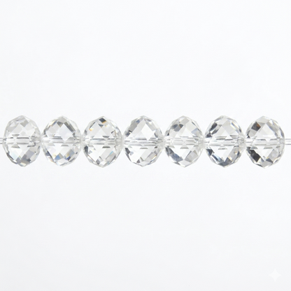 Clear Faceted Crystal Rondelle Beads - 6mm, 8mm, 10mm