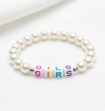 7mm White Cube Acrylic Alphabet Beads - Mixed Letters