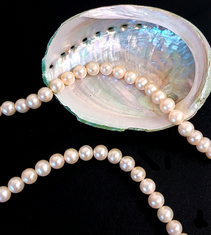 Pink Natural Freshwater Pearl round beads no modification, approx. 7-8 mm