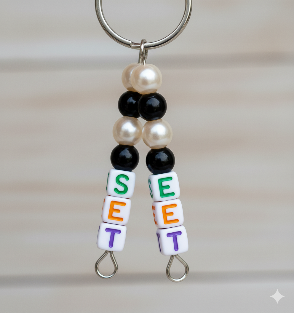 7mm White Cube Acrylic Alphabet Beads - Mixed Letters