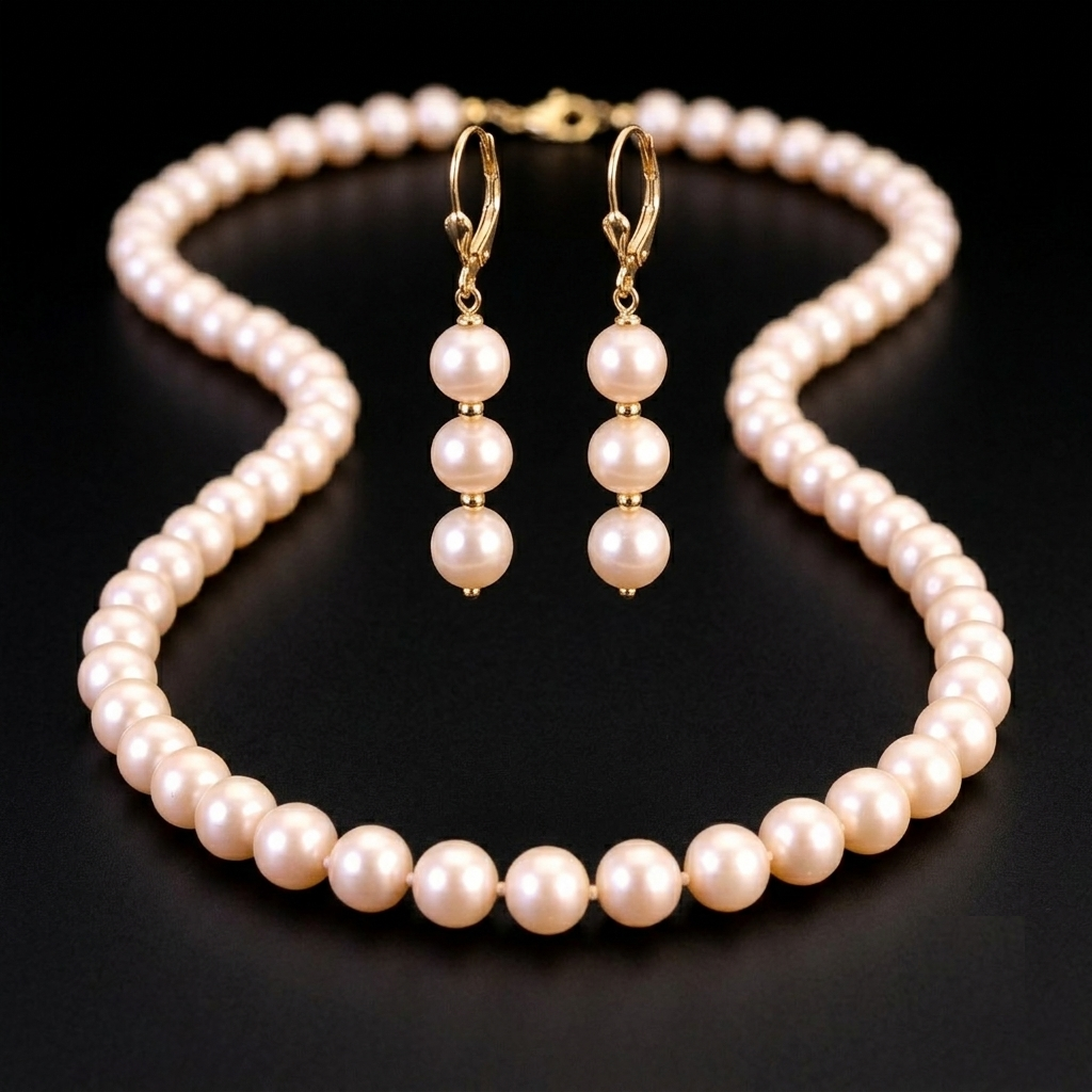Pink Natural Freshwater Pearl round beads no modification, approx. 7-8 mm