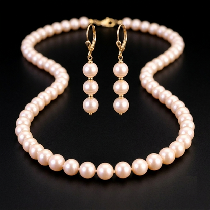 Pink Natural Freshwater Pearl round beads no modification, approx. 7-8 mm