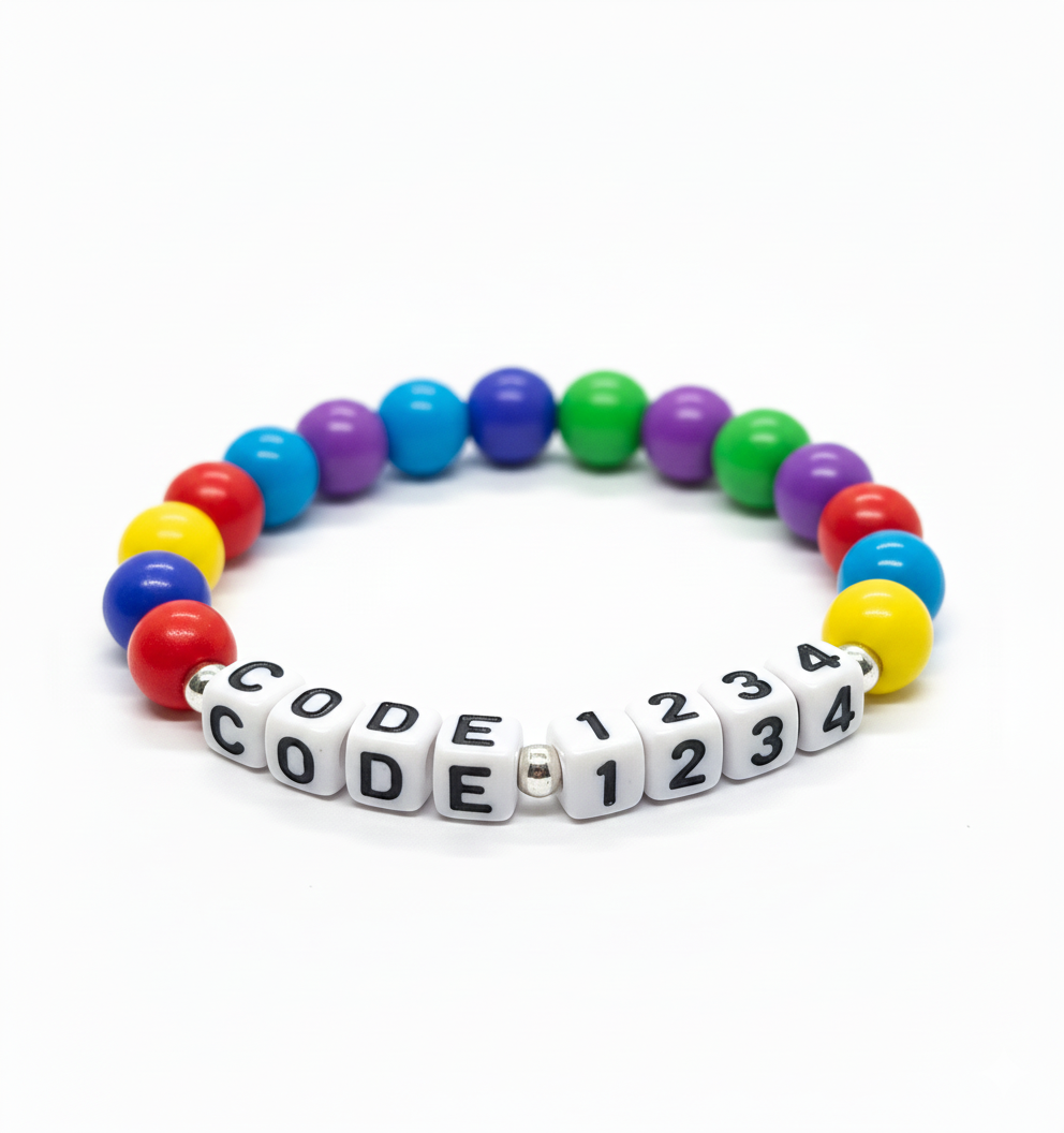 7mm White Cube Numbers Beads