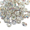 6mm, 8mm 10mm AB Clear Rhinestone Rondelle Spacer Beads - Silver Plated