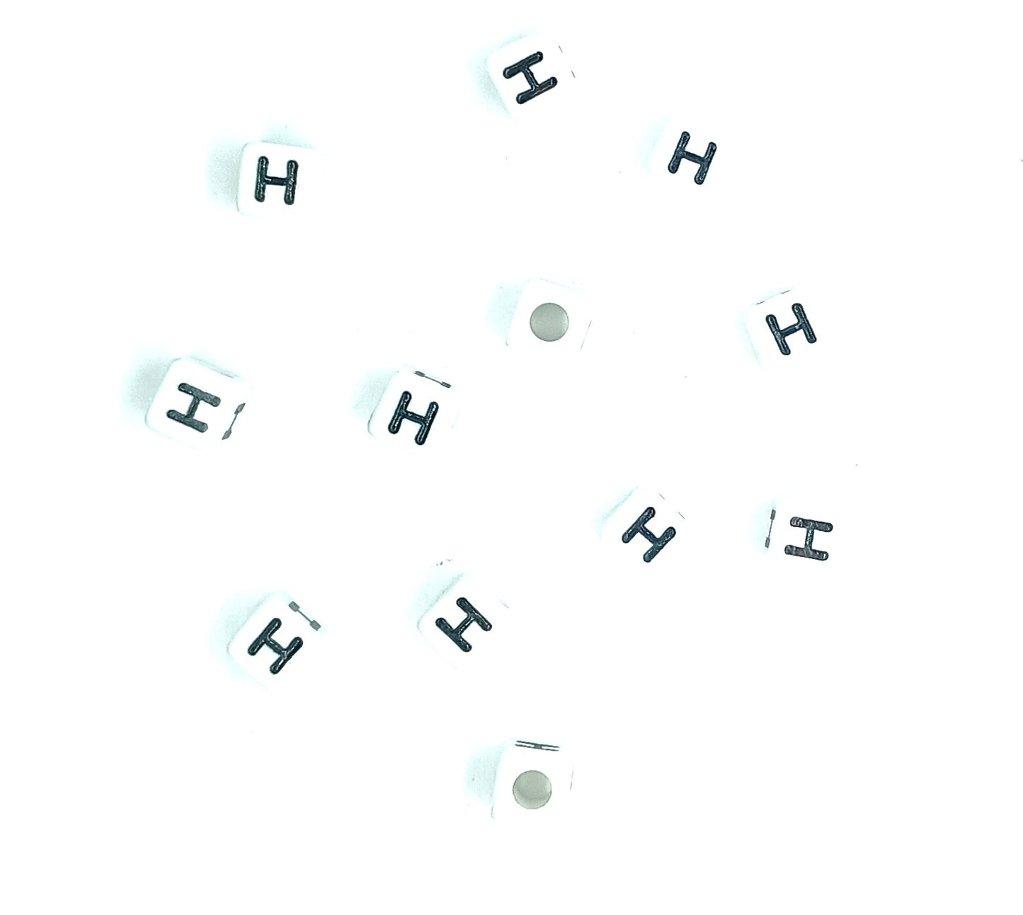 250 x 8mm white cube single & mixed alphabets / letters acrylic beads