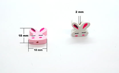 Multicoloured Bunny Wooden Bead
