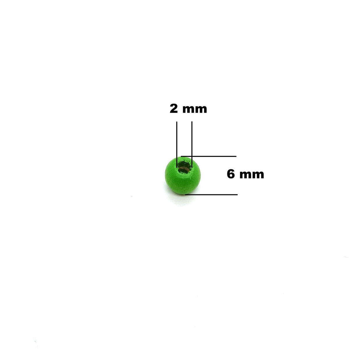 6mm Colourful Round Wooden Beads