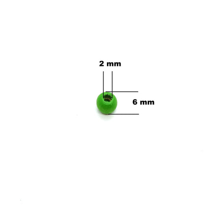 6mm Colourful Round Wooden Beads