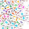 7mm White Cube Numbers Beads Colourful Numbers