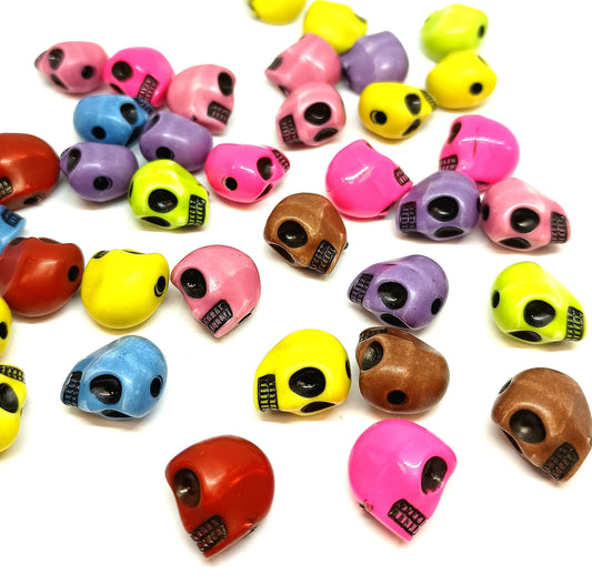 12mm Gothic Acrylic Skull Beads for Halloween DIY Craft