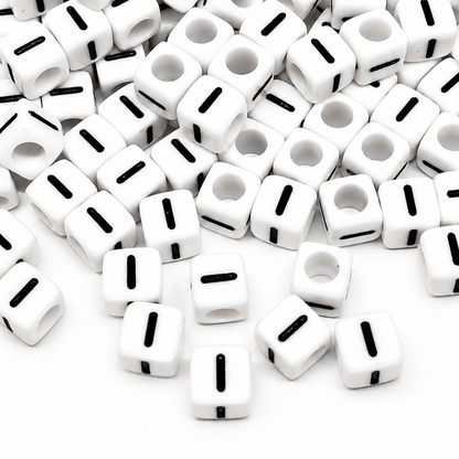 1000pcs 6mm Cube White Alphabet Beads