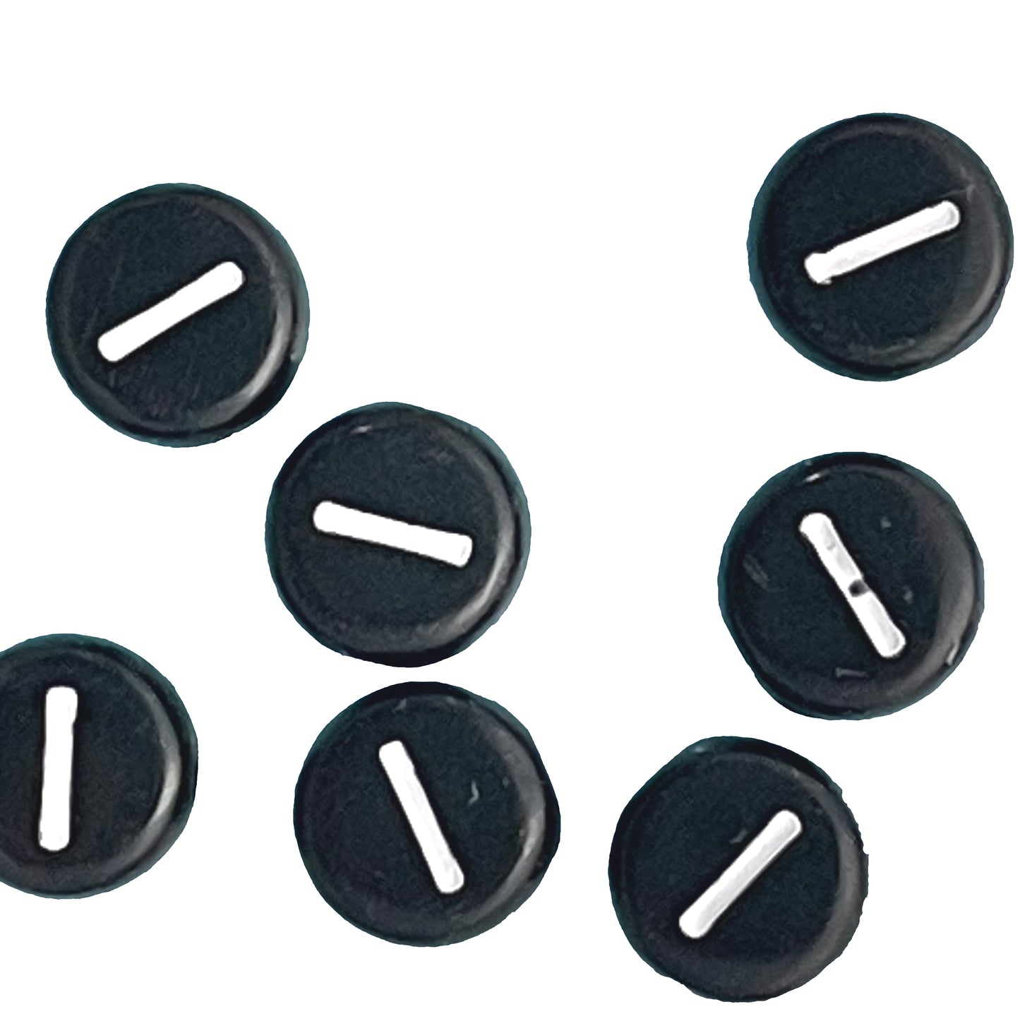 7x4mm Black Flat Round Acrylic Alphabet Beads - Single & Mixed Letters