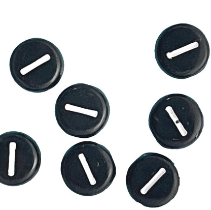 7x4mm Black Flat Round Acrylic Alphabet Beads - Single & Mixed Letters