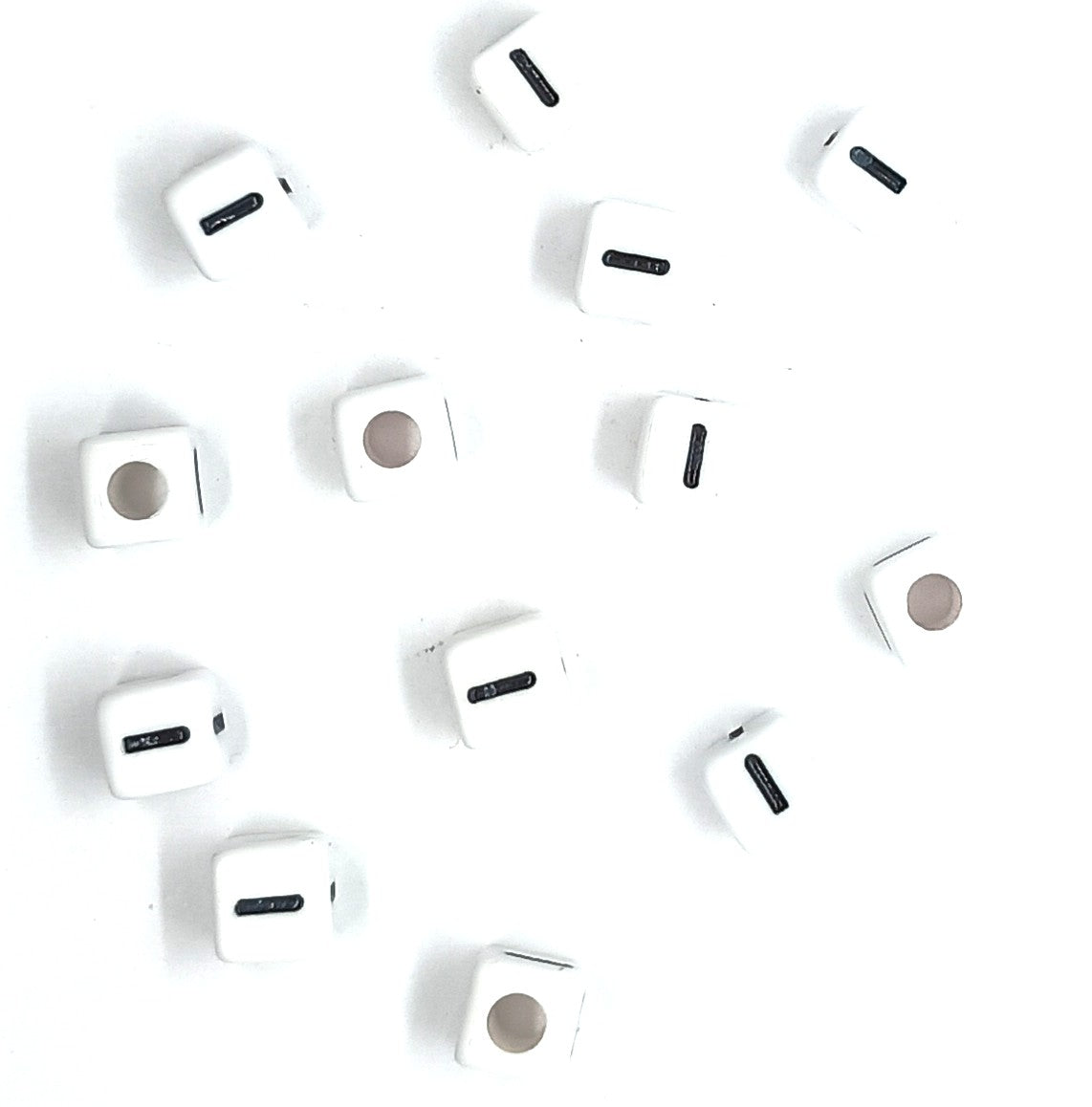 250 x 8mm white cube single & mixed alphabets / letters acrylic beads