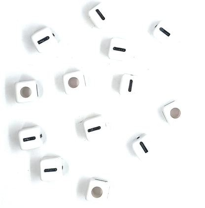 250 x 8mm white cube single & mixed alphabets / letters acrylic beads
