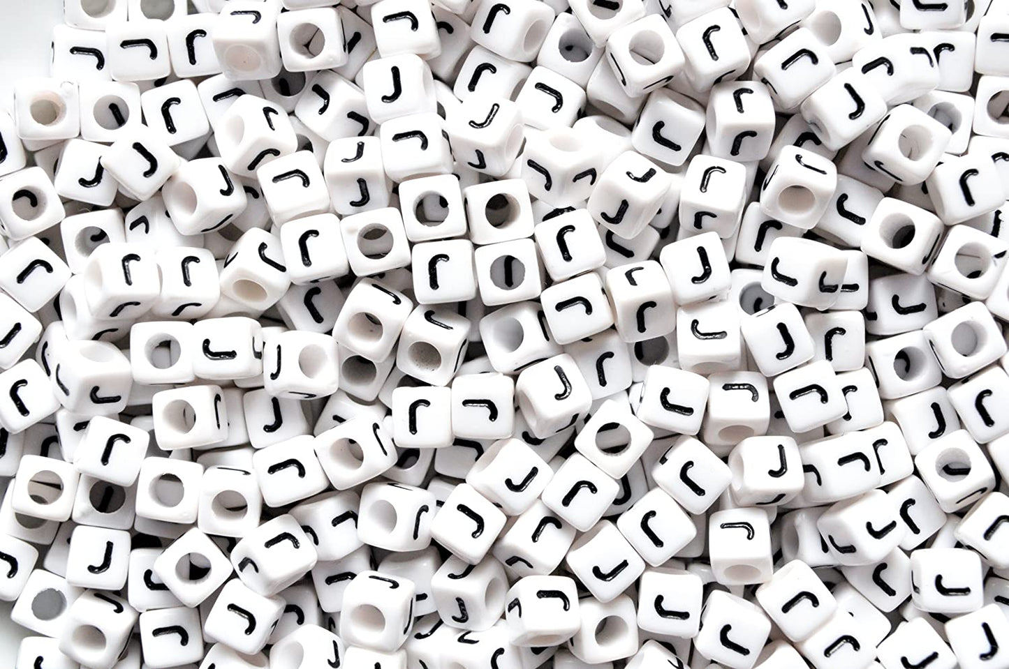 250 x 8mm white cube single & mixed alphabets / letters acrylic beads