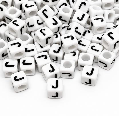 1000pcs 6mm Cube White Alphabet Beads