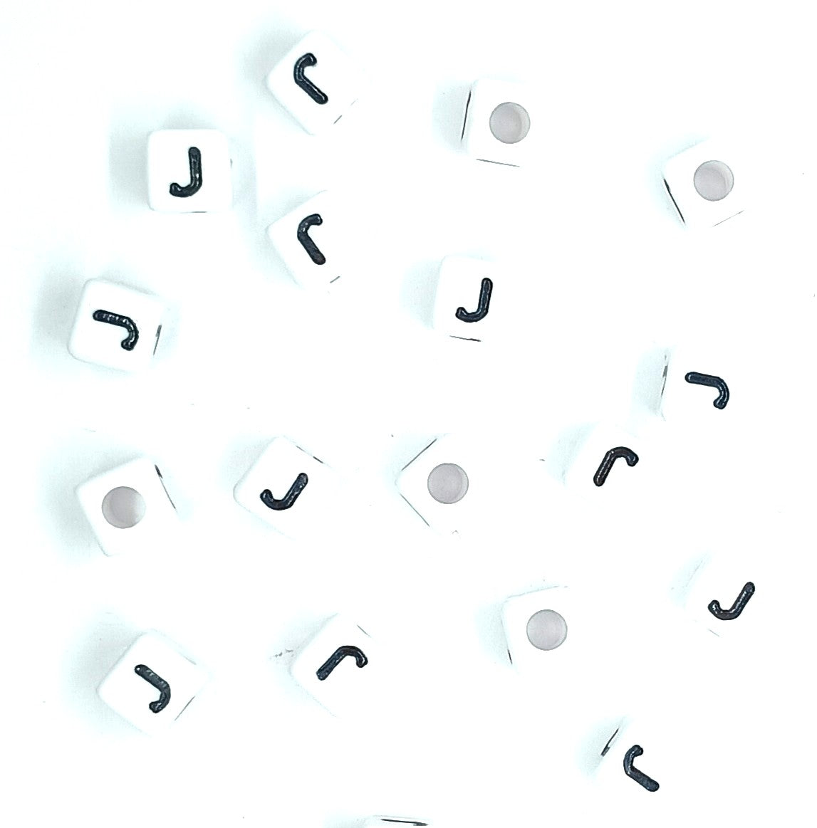 250 x 8mm white cube single & mixed alphabets / letters acrylic beads