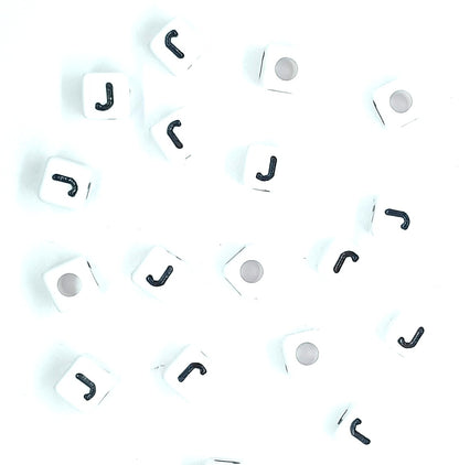 250 x 8mm white cube single & mixed alphabets / letters acrylic beads