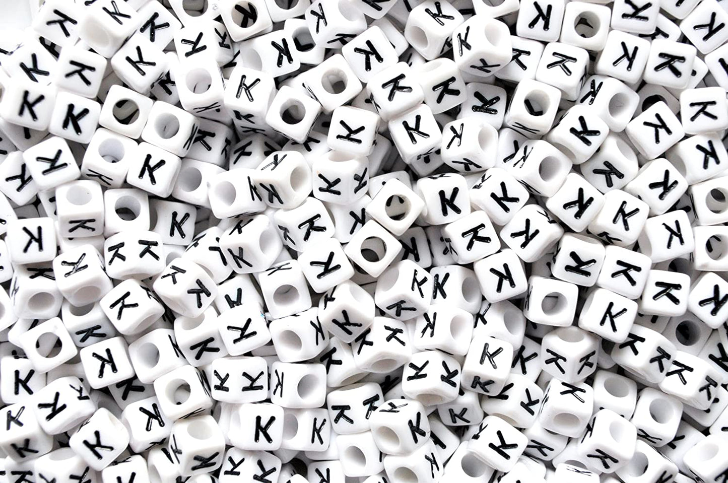 250 x 8mm white cube single & mixed alphabets / letters acrylic beads