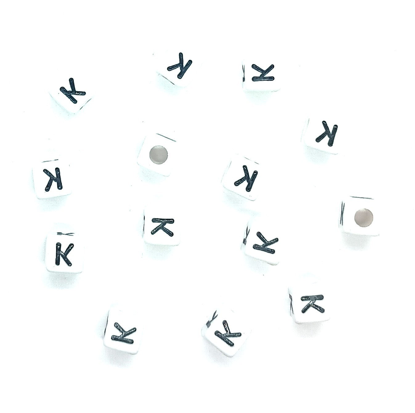 250 x 8mm white cube single & mixed alphabets / letters acrylic beads