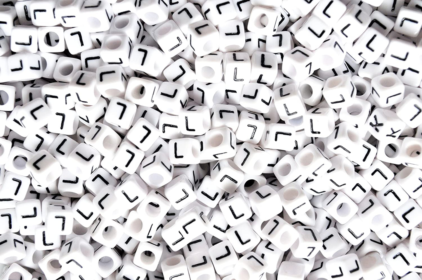 250 x 8mm white cube single & mixed alphabets / letters acrylic beads