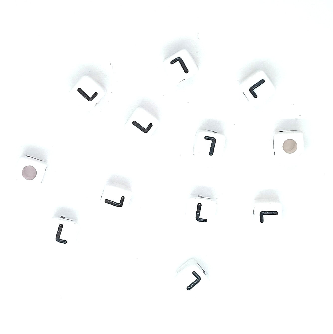 250 x 8mm white cube single & mixed alphabets / letters acrylic beads