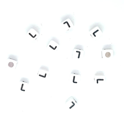 250 x 8mm white cube single & mixed alphabets / letters acrylic beads