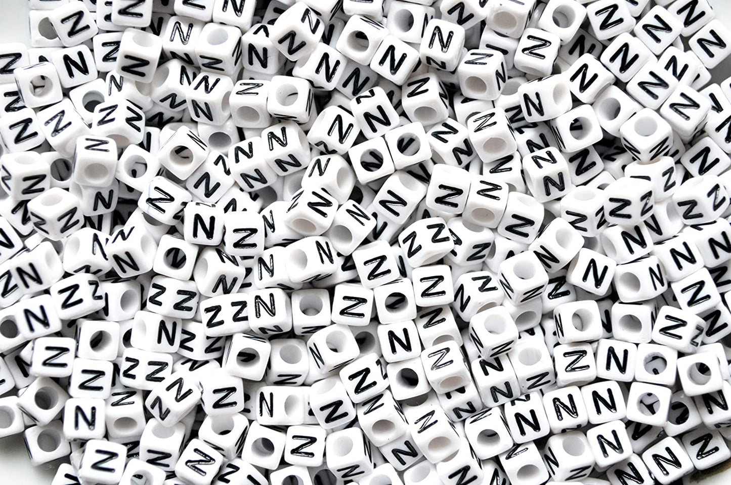 250 x 8mm white cube single & mixed alphabets / letters acrylic beads
