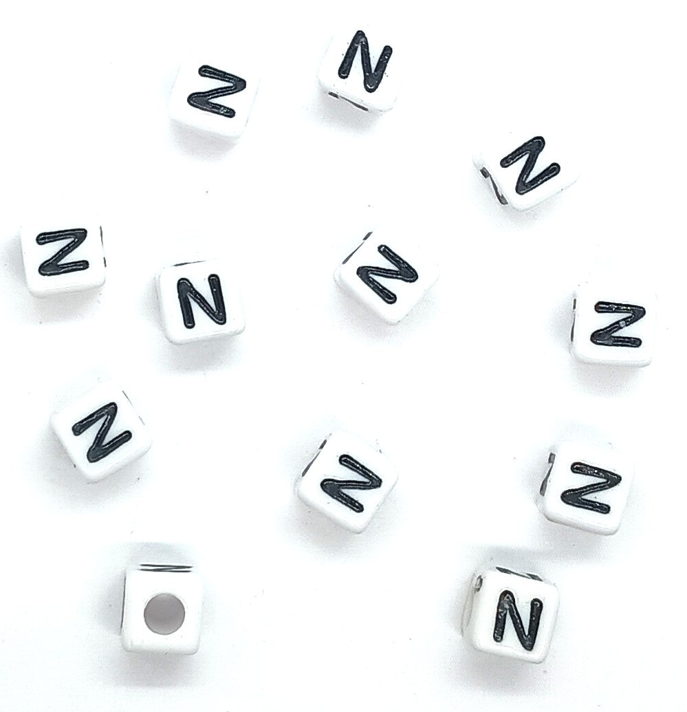 250 x 8mm white cube single & mixed alphabets / letters acrylic beads