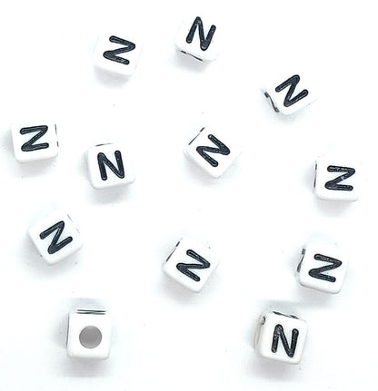 250 x 8mm white cube single & mixed alphabets / letters acrylic beads