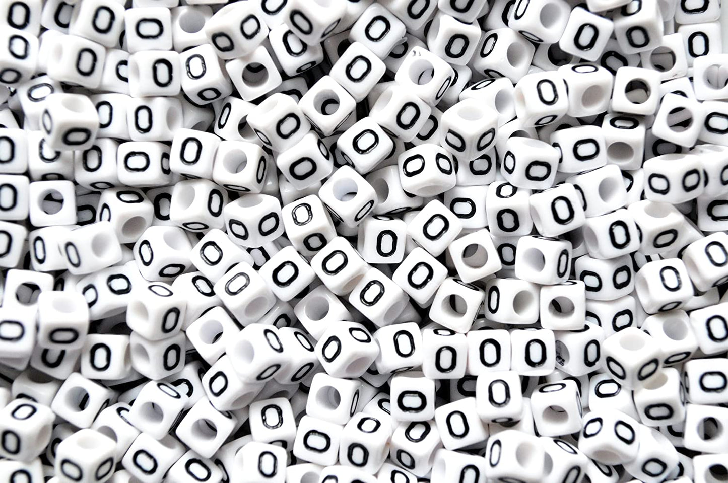 250 x 8mm white cube single & mixed alphabets / letters acrylic beads