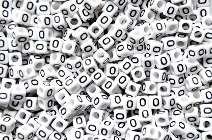 250 x 8mm white cube single & mixed alphabets / letters acrylic beads