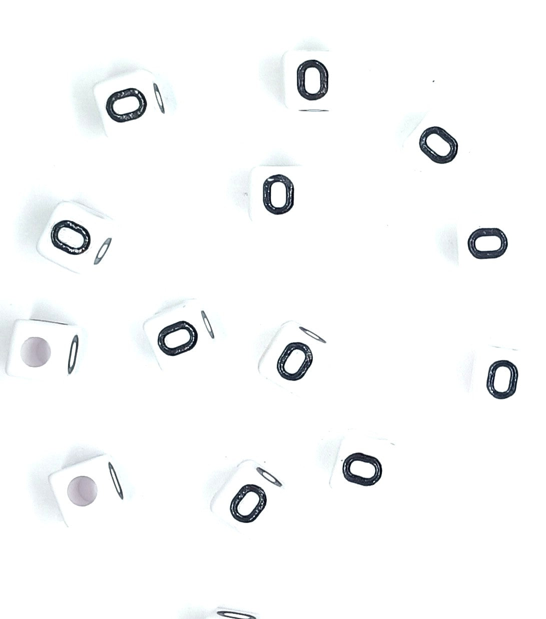 250 x 8mm white cube single & mixed alphabets / letters acrylic beads