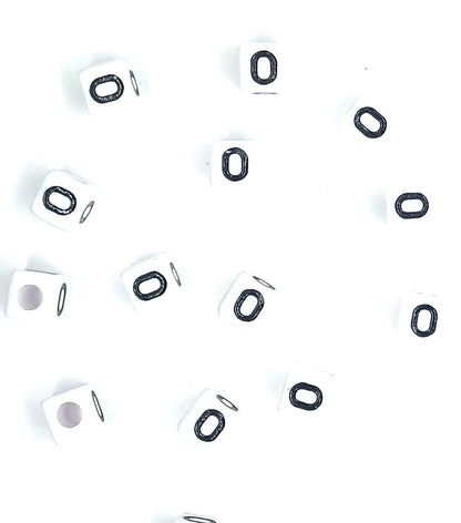 250 x 8mm white cube single & mixed alphabets / letters acrylic beads